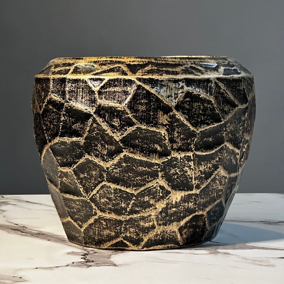 Fiberglass Pot Planter – Anti-Texture Contemporary Matte Finish (12x10 Inches) for Indoor & Outdoor Use