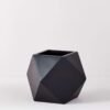 Fiberglass Pot Planter – Diamond Cut Design in White & Black (14x16 Inches) for Indoor & Outdoor Decor